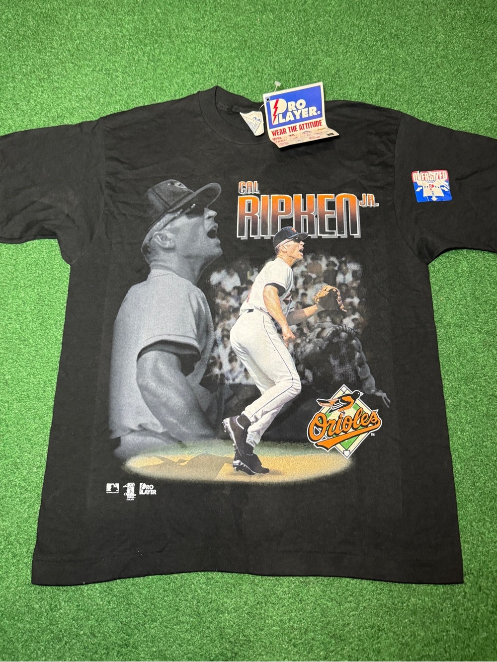 Vintage 90s Baltimore Orioles Cal Ripken Jr. T-shirt, Baseball Pro Player NWT L